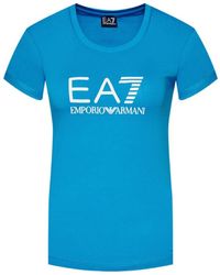 EA7 - T-Shirt With Round Neck And Short Sleeves - Lyst