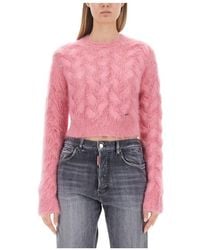 DSquared² - Logo Plaque Brushed Effect Jumper - Lyst