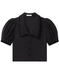 FRAME - The Velvet Trim Sailor Blouse - Lyst