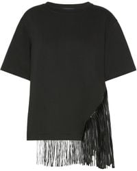 Sportmax - Fringe-Trim T-Shirt - Lyst