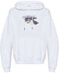 Off-White c/o Virgil Abloh - Logo Printed Drawstring Hoodie - Lyst