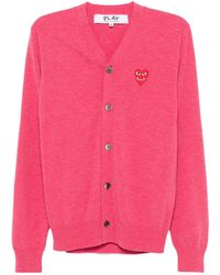 COMME DES GARÇONS PLAY - V-Neck Double Heart-Patch Cardigan - Lyst