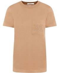 Max Mara - Logo Embroidered Crewneck T-Shirt - Lyst