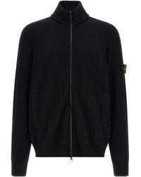 Stone Island - Logo Patch Zipped Sweatshirt - Lyst
