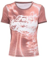 DIESEL - Graphic-Print Ribbed-Knit T-Shirt - Lyst