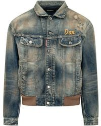 DSquared² - Distressed Denim Jacket - Lyst