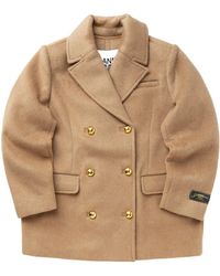 Ganni - Logo Patch Double-Breasted Jacket - Lyst