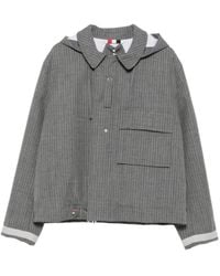 Thom Browne - Pinstripe-Pattern Hooded Jacket - Lyst