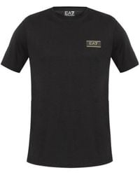 EA7 - Logo Patch Crewneck T-Shirt - Lyst