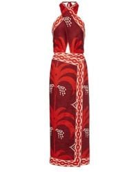 Johanna Ortiz - Printed Open-Back Linen Midi Dress - Lyst