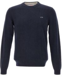 Sun 68 - Logo Crew Neck Knitted Sweater - Lyst