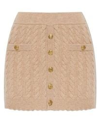 LoveShackFancy - Berritt Cable-Knit Button Mini Skirt - Lyst