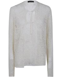 Fabiana Filippi - Tied Detail Open-Knit Cardigan - Lyst