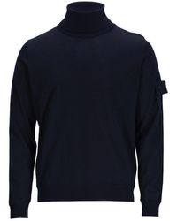 Stone Island - Logo Patch High Neck Jumper - Lyst