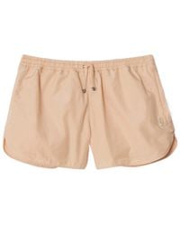 Burberry - Logo Plaque Elasticated Waistband Shorts - Lyst