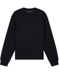 Emporio Armani - Monogram-Pattern Crew-Neck Sweater - Lyst