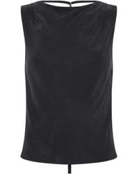 St. Agni - Draped Open-Back Blouse - Lyst