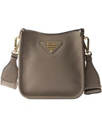 Prada - Logo Plaque Crossbody Bag - Lyst