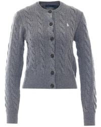 Polo Ralph Lauren - Logo Embroidered Crewneck Cardigan - Lyst