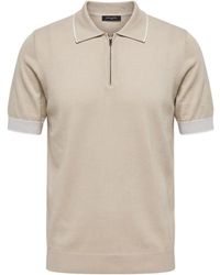 Peserico - Half-Zipped Short-Sleeved Polo Shirt - Lyst