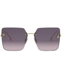 Fendi - Eyewear Square Frameless Sunglasses - Lyst