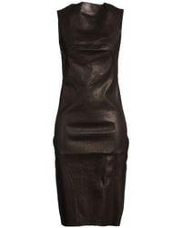 Rick Owens - Midi Dress Goat Skin, Cotton, Elastane - Lyst