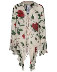 Blumarine - Floral Lace Trim Tops - Lyst