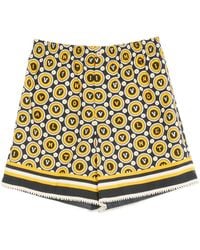 Valentino - Cotton Poplin Bermuda Shorts With Bulles Royales Print - Lyst