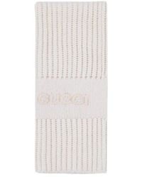 Gucci - Wool Cashmere Scarf With Embroidery - Lyst