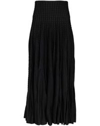 Alaïa - Alaïa Textured A-Line Knitted Skirt - Lyst
