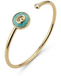 Gucci - Interlocking 18K Bangle Bracelet - Lyst