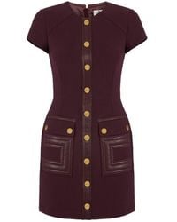 Elisabetta Franchi - Logo Detail Double-Layer Crêpe Dress - Lyst