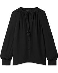 Nili Lotan - Lys Tie-Neck Silk-Chiffon Shirt - Lyst