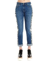 Stella McCartney - Logo-Stripe Cropped Jeans - Lyst
