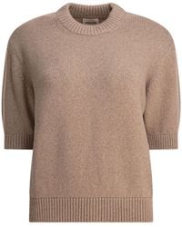 KHAITE - Short Sleeved Crewneck Sweater - Lyst