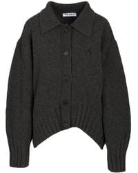 The Attico - The Embroidered Logo Knit Cardigan - Lyst