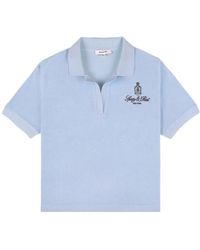 Sporty & Rich - Logo-Embroidered Short-Sleeve Polo Shirt - Lyst