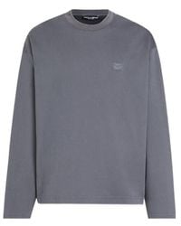 Dolce & Gabbana - Logo Plaque Long-Sleeved Sweatshirt - Lyst
