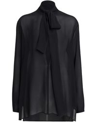 Alaïa - Alaïa Georgette Scarf Blouse - Lyst