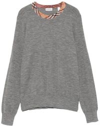 Burberry - Checked Crew Neck Pullover Clothing - Lyst
