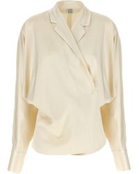 TOTEME - Totême Wrapped Satin Blouse - Lyst