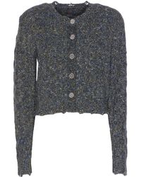 Pinko - Cable Knit Short Mouliné Cardigan - Lyst