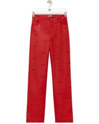Loewe - Logo-Print Leather Trousers - Lyst