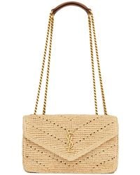 Saint Laurent - Loulou Logo Plaque Small Shoulder Bag - Lyst