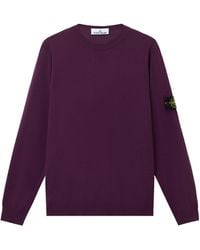 Stone Island - Logo Patch Crewneck Jumper - Lyst