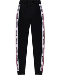 Moschino - Logo Stripes Drawstring Trousers - Lyst
