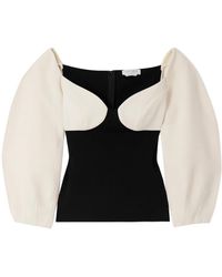 Gabriela Hearst - Enoch Wool-Crepe And Silk Cropped Top - Lyst