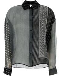 Ermanno Scervino - Sheer Printed Crepe Shirt - Lyst