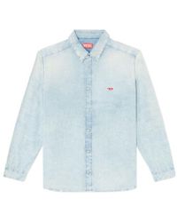 DIESEL - D-Simply Bleach-Effect Denim Shirt - Lyst