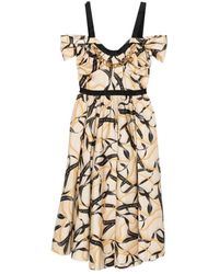 Elisabetta Franchi - Chain Detailed Midi Dress - Lyst